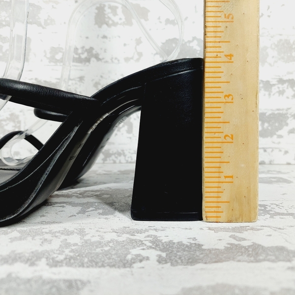 New Steve Madden Polly Black Slip On Platform Heeled Sandal O700 - Picture 2 of 11